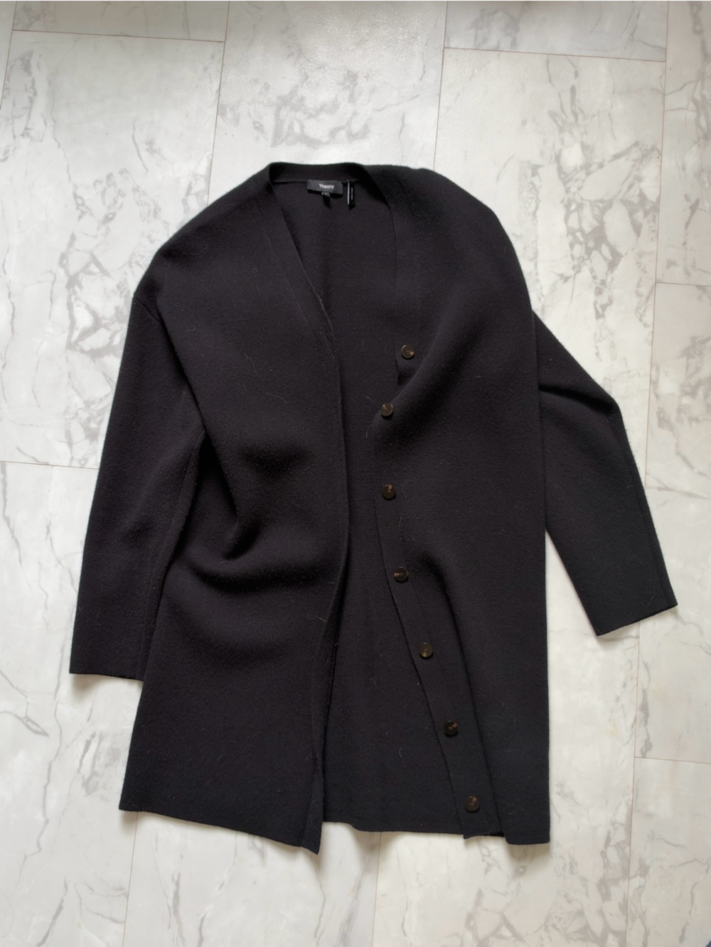 Theory black longline cardigan